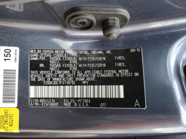 2015 TOYOTA SIENNA XLE - 5TDDK3DC1FS118792