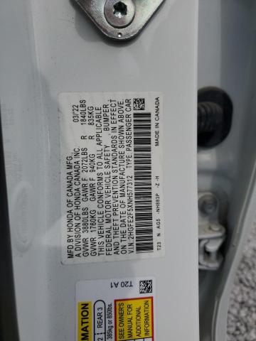 2022 HONDA CIVIC SPOR - 2HGFE2F5XNH577312