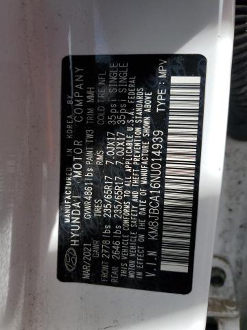 2022 HYUNDAI TUCSON BLU KM8JBCA16NU014939