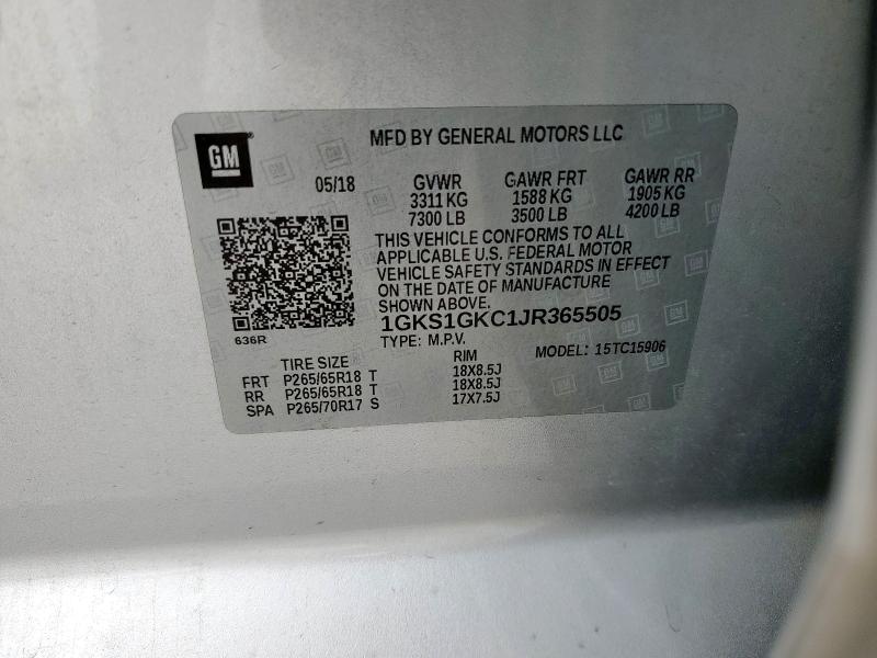 2018 GMC YUKON XL C - 1GKS1GKC1JR365505