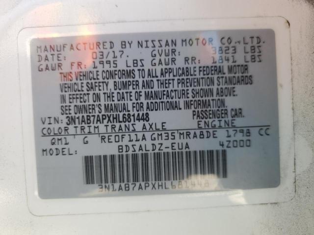2017 NISSAN SENTRA S - 3N1AB7APXHL681448