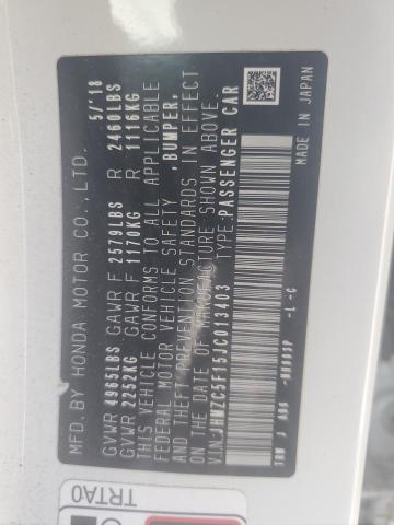 2018 HONDA CLARITY JHMZC5F15JC013403
