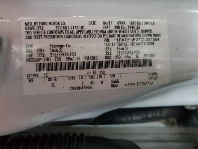 2013 FORD FOCUS SE - 1FADP3F27DL321504