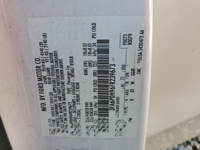 2015 FORD FUSION SE - 3FA6P0H96FR239673