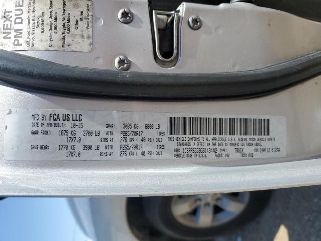 2016 RAM 1500 SLT - 1C6RR6GG9GS143442