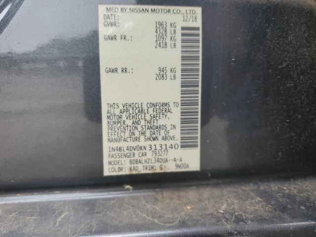 2019 NISSAN ALTIMA SV - 1N4BL4DV0KN313140