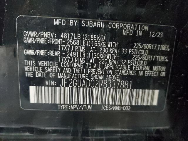 2024 SUBARU CROSSTREK JF2GUADC2R8337881