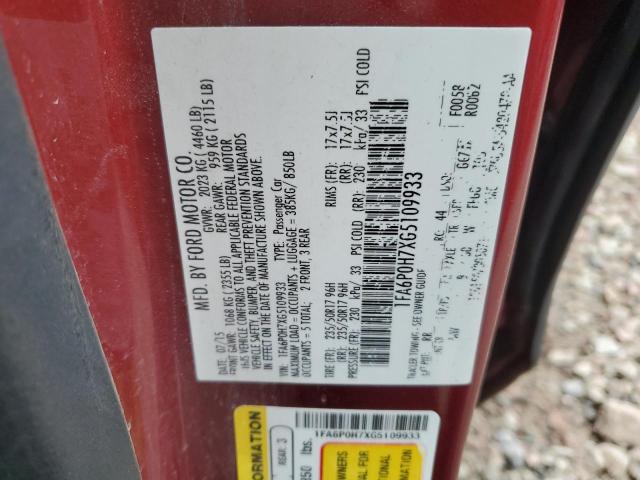 2016 FORD FUSION 1FA6P0H7XG5109933