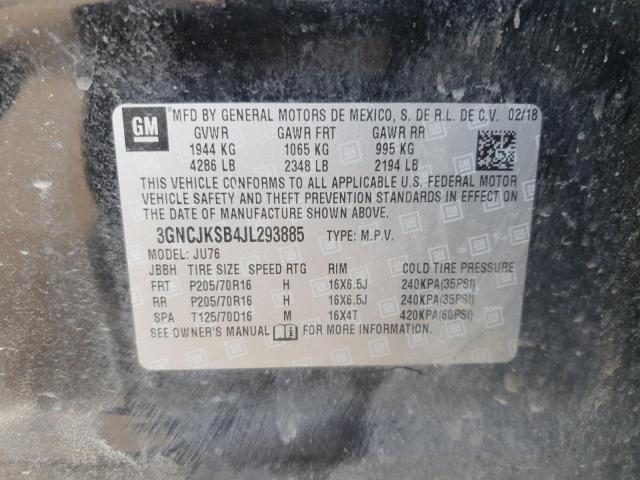 2018 CHEVROLET TRAX LS 3GNCJKSB4JL293885