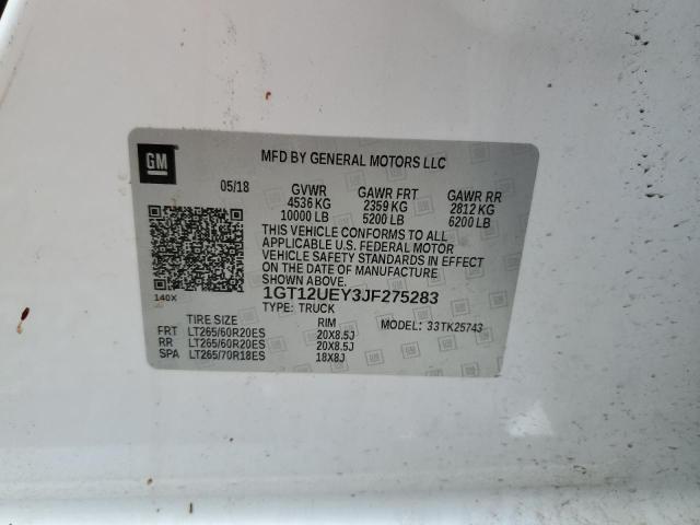 2018 GMC SIERRA K25 - 1GT12UEY3JF275283