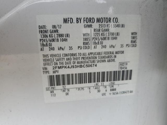 2017 FORD EDGE SEL - 2FMPK4J93HBC50674