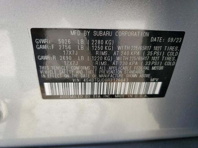 2024 SUBARU OUTBACK WI 4S4BTGUD0R3176043