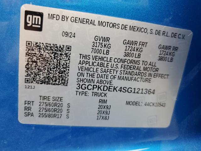 2025 CHEVROLET SILVERADO - 3GCPKDEK4SG121364