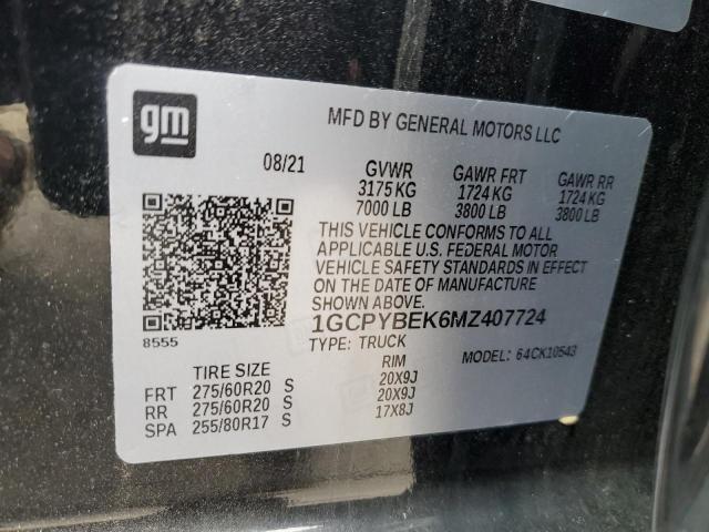 2021 CHEVROLET SILVERADO - 1GCPYBEK6MZ407724