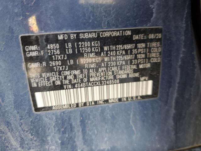 2020 SUBARU OUTBACK PR - 4S4BTACCXL3248508