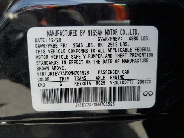 2021 INFINITI Q50 PURE JN1EV7APXMM704526