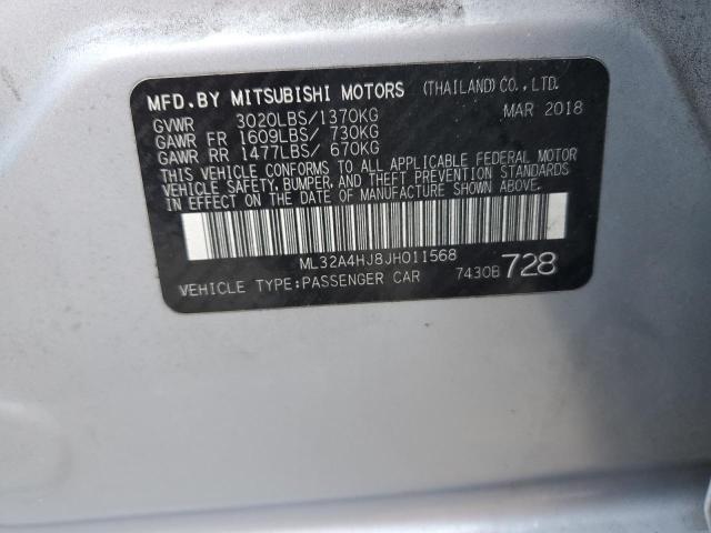 2018 MITSUBISHI MIRAGE SE ML32A4HJ8JH011568