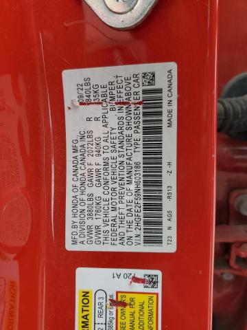 2022 HONDA CIVIC SPOR - 2HGFE2F59NH603186