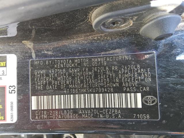 2019 TOYOTA CAMRY XSE - 4T1B61HK5KU799428