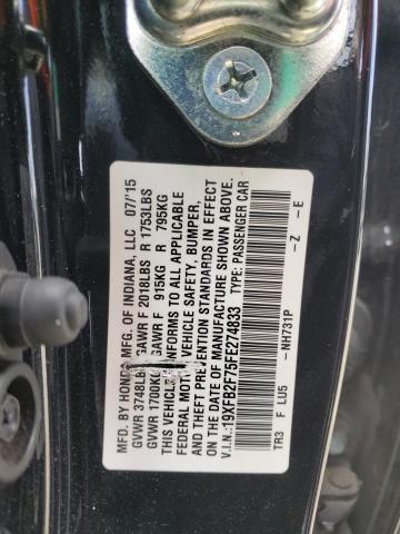 2015 HONDA CIVIC SE 19XFB2F75FE274833