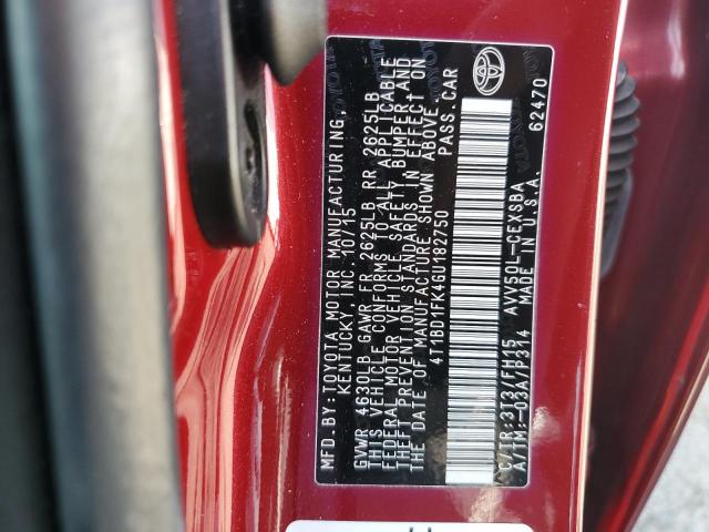 2016 TOYOTA CAMRY HYBR 4T1BD1FK4GU182750