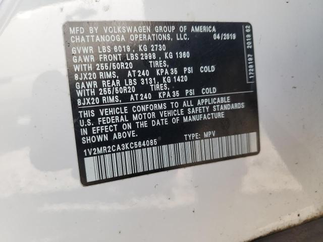 2019 VOLKSWAGEN ATLAS SEL 1V2MR2CA3KC564085