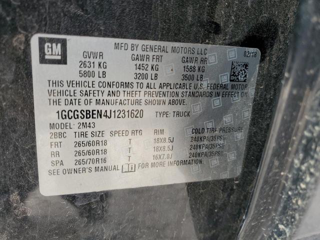 2018 CHEVROLET COLORADO - 1GCGSBEN4J1231620