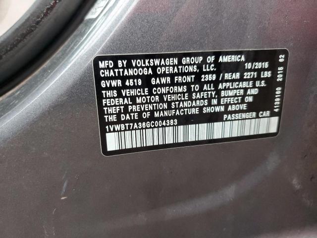 2016 VOLKSWAGEN PASSAT SE - 1VWBT7A36GC004383