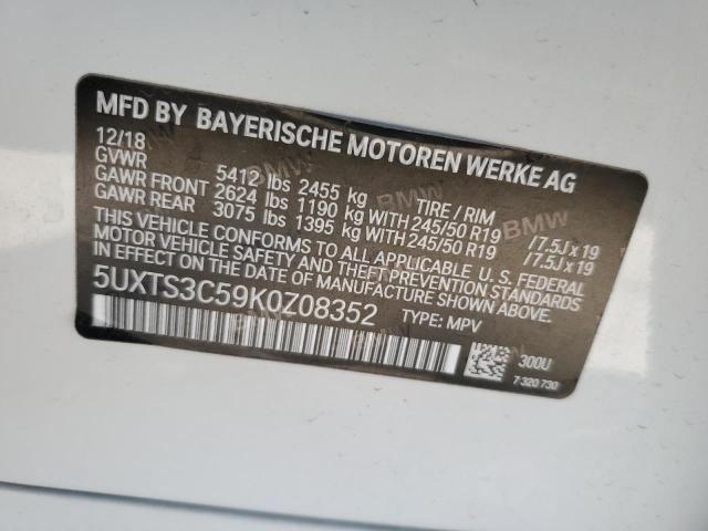 2019 BMW X3 XDRIVEM - 5UXTS3C59K0Z08352