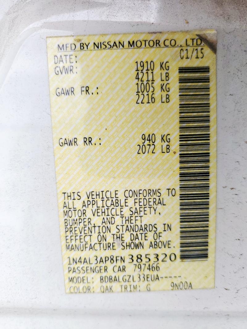 2015 NISSAN ALTIMA 2.5 - 1N4AL3AP8FN385320