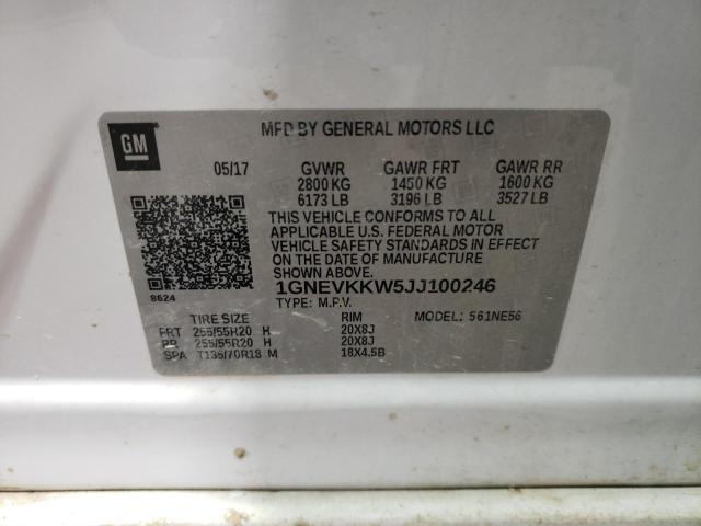 2018 CHEVROLET TRAVERSE H 1GNEVKKW5JJ100246