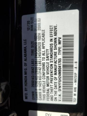 2021 HONDA PILOT SE 5FNYF6H24MB041765