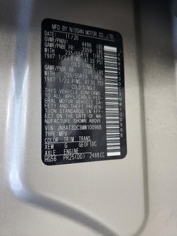 2021 NISSAN ROGUE PLAT JN8AT3DC3MW100988
