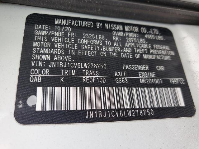 JN1BJ1CV6LW278750 2020 NISSAN ROGUE