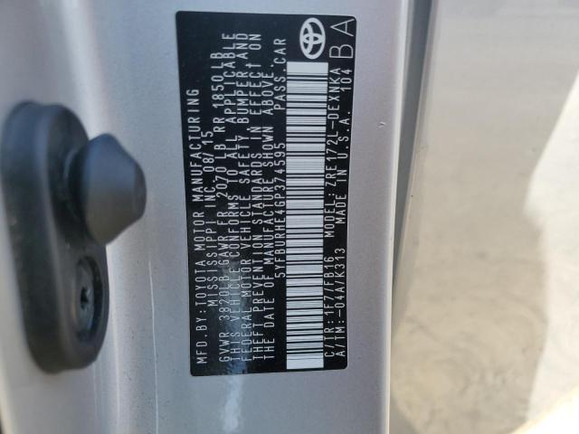 2016 TOYOTA COROLLA L - 5YFBURHE4GP374595
