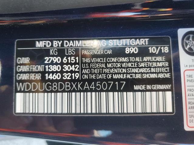 2019 MERCEDES-BENZ S 560 WDDUG8DBXKA450717