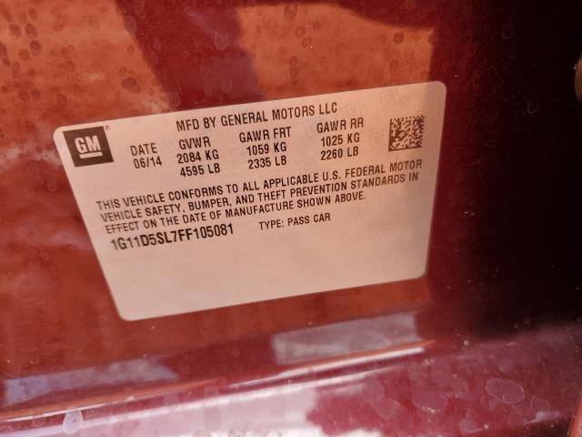 2015 CHEVROLET MALIBU 2LT - 1G11D5SL7FF105081