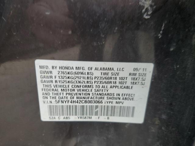 2012 HONDA PILOT EX - 5FNYF4H42CB003066
