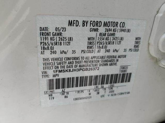 2023 FORD EXPLORER T - 1FMSK8JH3PGB26372