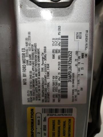 2015 FORD FUSION SE - 3FA6P0LU6FR266352
