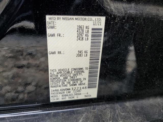 2022 NISSAN ALTIMA SV 1N4BL4DV0NN322148
