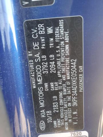 2019 KIA FORTE GT L - 3KPF34ADXKE050442