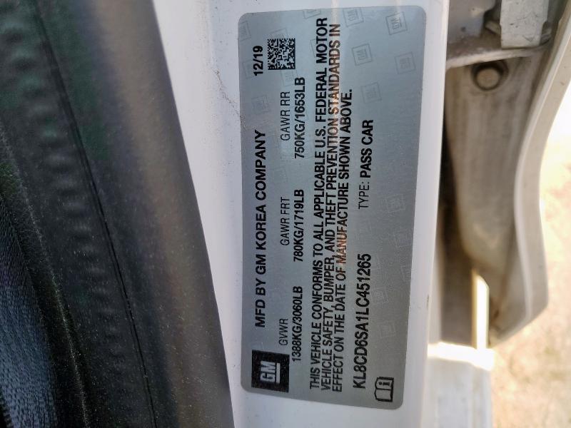 2020 CHEVROLET SPARK 1LT - KL8CD6SA1LC451265