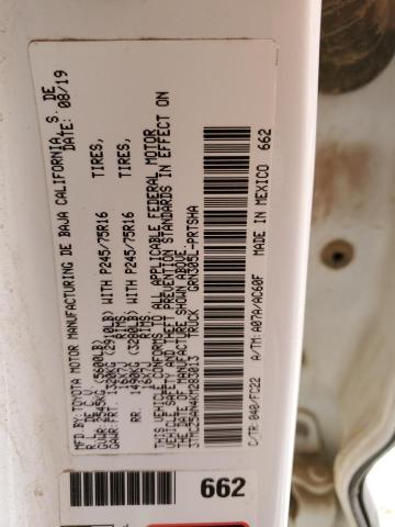 2019 TOYOTA 1 TON 3TMCZ5AN4KM283013