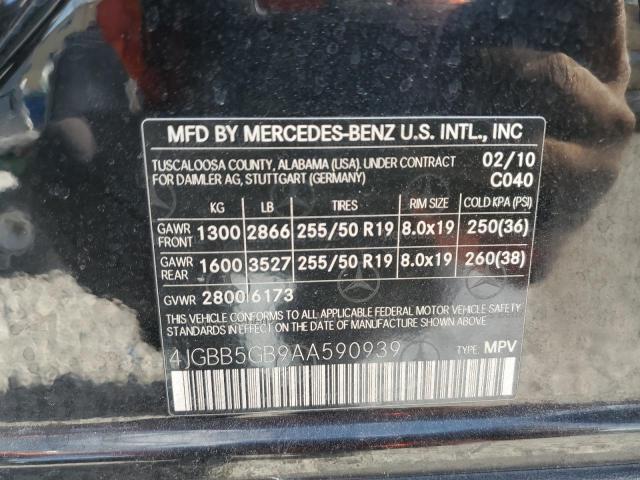 2010 MERCEDES-BENZ ML 350 - 4JGBB5GB9AA590939