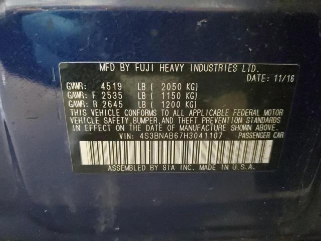 2017 SUBARU LEGACY 4S3BNAB67H3041107