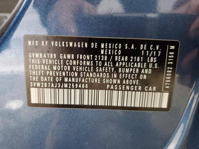 2018 VOLKSWAGEN JETTA S - 3VW2B7AJ3JM259466