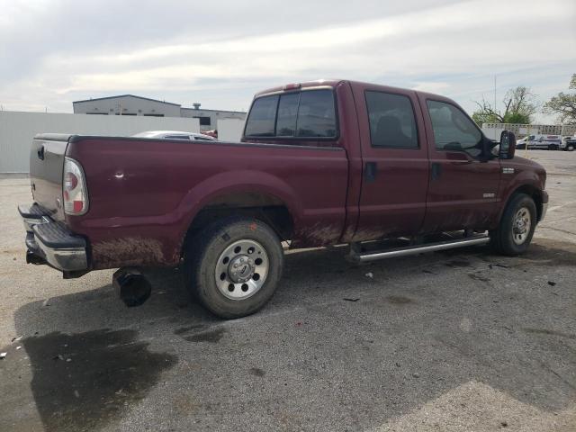 FORD F250 SUPER 2005 maroon crew pic diesel 1FTSW20P65EC10371 photo #4
