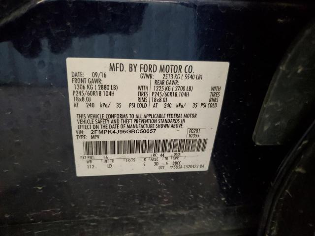 2016 FORD EDGE SEL - 2FMPK4J95GBC50657