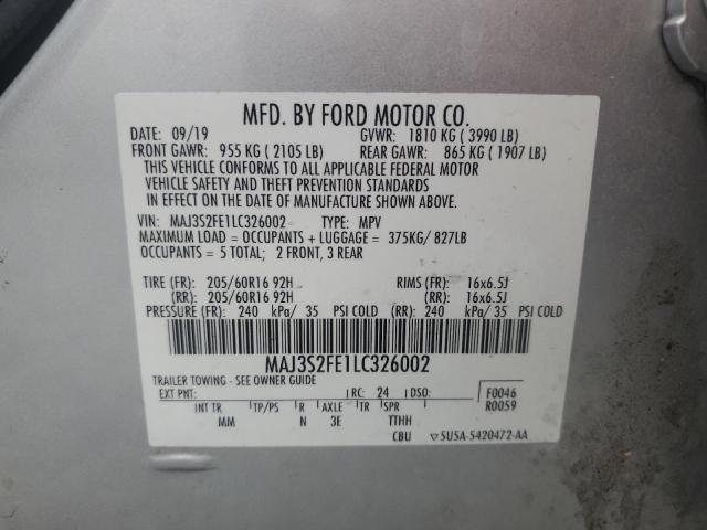 2020 FORD ECOSPORT S - MAJ3S2FE1LC326002